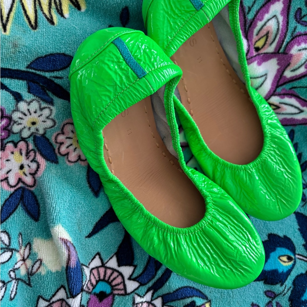 Tieks Galactic Green Ballet Flats Size 11